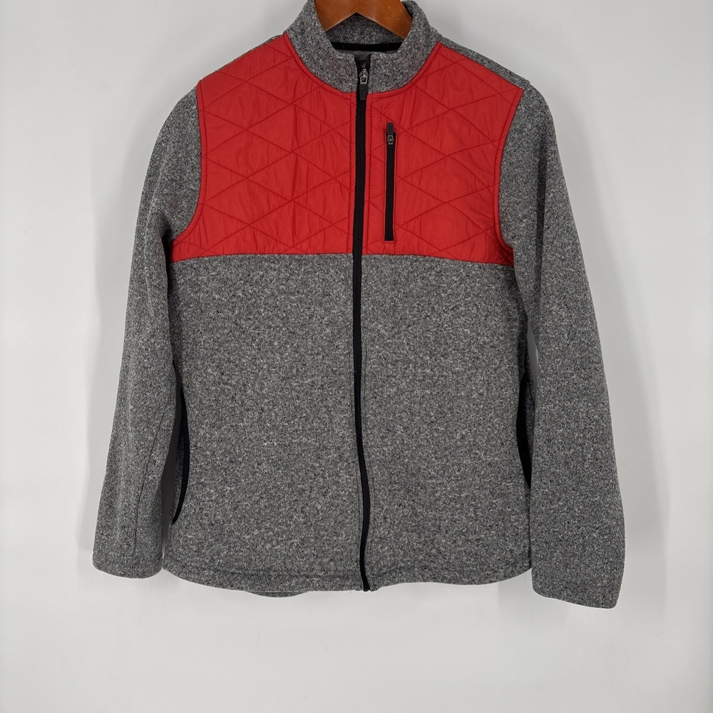 Zyia Active Womens‎ Red Quilted Ash Cabin Full Zip Jacket Size XL Zipper Stretch